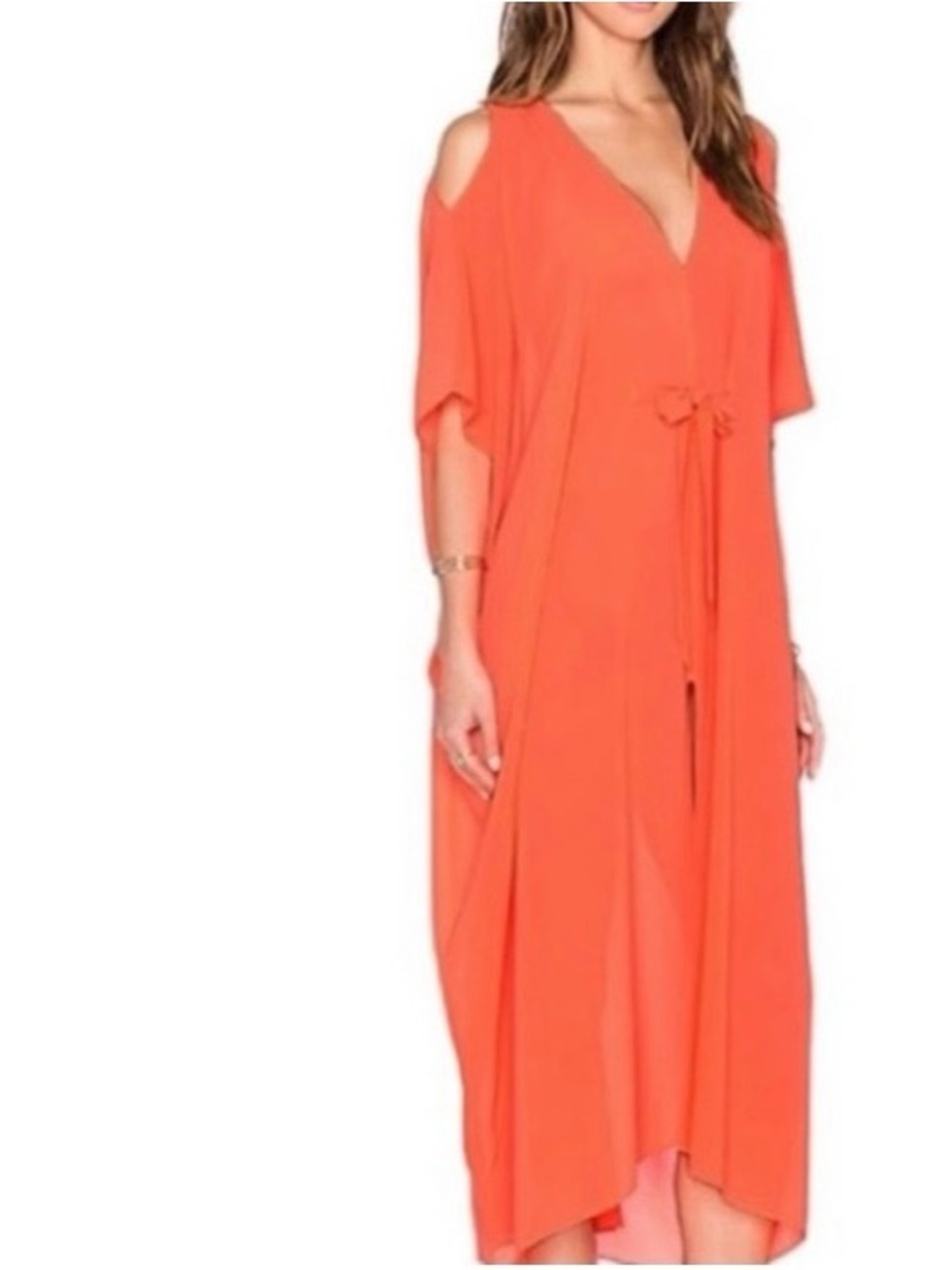 L’AGENT BY AGENT PROVOCATEUR HOLLY CAFTAN COVERUP TRANSLUCENT FABRIC ONE SIZE